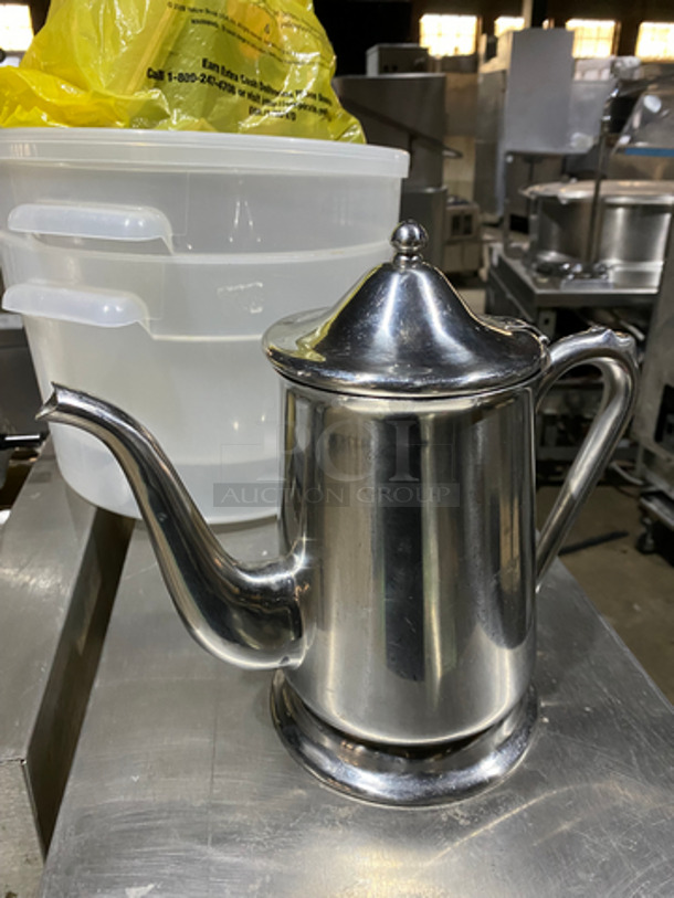 ALL ONE MONEY! Stainless Steel Tea Pitcher! With Hinged Lid! - Image 7 of 7