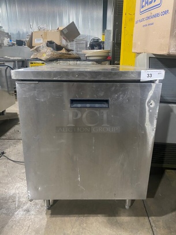 Randell Commercial Single Door Refrigerated Lowboy/ Worktop Freezer! With Poly Coated Racks! Solid Stainless Steel! Model: 9404F7 SN: T425241 115V 60HZ 1 Phase