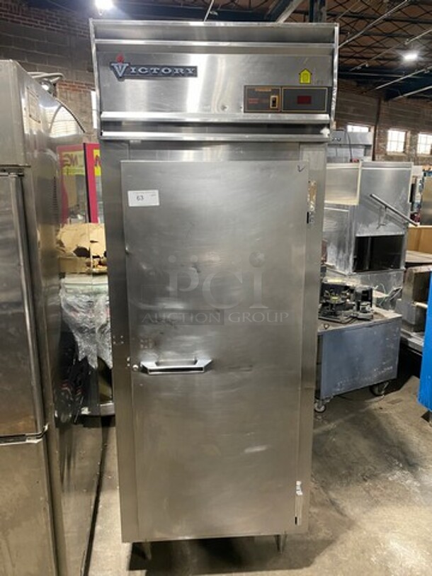 Victory Commercial Single Door Reach In Freezer! All Stainless Steel! On Legs! - Item #1096528