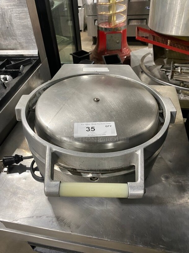 2014 Caliente Industries Commercial Countertop Electric Powered Tortilla Press/Warmer Machine! All Stainless Steel! Model: A1 SN: 3447 115/125/208/240 60HZ 1 Phase