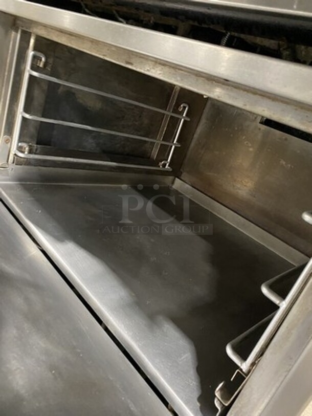 Nice! JADE RANGE Natural Gas Powered 36 Inch Plancha Griddle! With Full Size Oven Underneath! With Raised Back Splash & Jade Range Salamander! All S.S.!   - Image 7 of 9