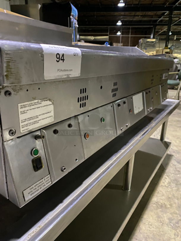 MUST HAVE! Garland Commercial Countertop Natural Gas Powered Heavy Duty Plancha Flat Grill! With Back And Side Splashes! On Heavy-Duty Stainless-Steel Equipment Stand! With Underneath Storage Space! On Casters! - Image 6 of 9