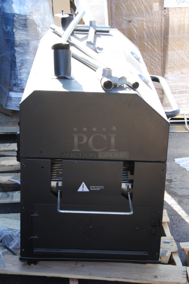 BRAND NEW SCRATCH & DENT! Backyard Pro 554SMOKR60AS 60" Charcoal / Wood Smoker Grill with Adjustable Grates and Dome - Assembled. 60 x 24 x 54 1/2 - Image 6 of 8