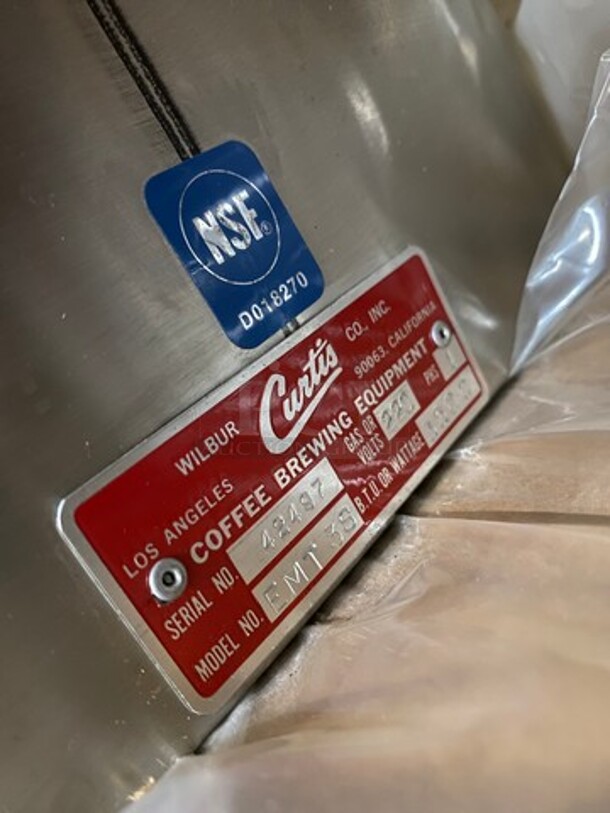 NEW! IN THE BOX! Curtis Commercial Countertop Automatic Coffee Urn! All Stainless Steel! Model: EMT3S SN: 42497 220V 1 Phase - Image 7 of 7