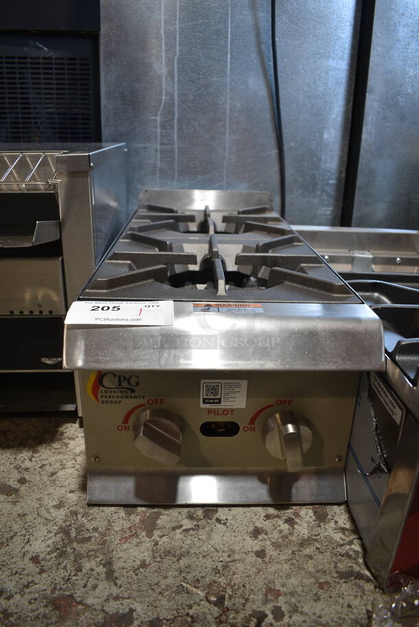 BRAND NEW SCRATCH AND DENT! 2023 Cooking Performance Group CPG 351RCPG12NL Stainless Steel Commercial Countertop Natural Gas Powered 2 Burner Range.  - Image 2 of 5