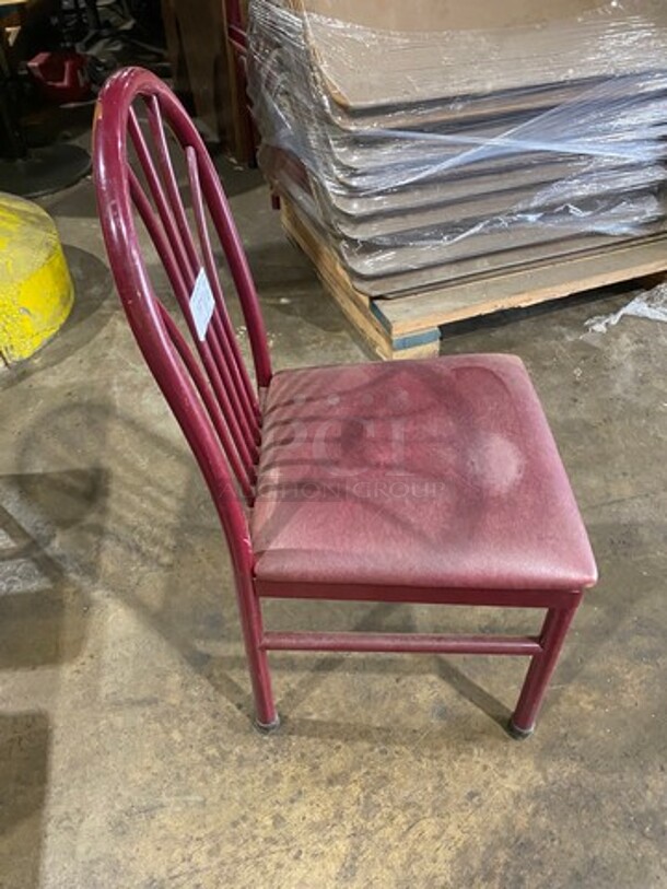 Red Cushioned Chair! With Red Metal Body! 10x Your Bid! - Image 4 of 7