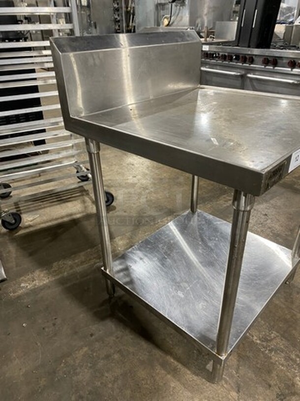 Aero Solid Stainless Steel Work Top/ Prep Table! With Back Splash! With Storage Space Underneath! On Legs! - Image 2 of 7