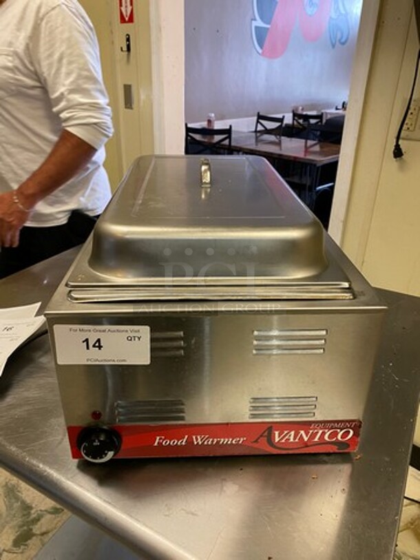Avantco Commercial Countertop Single Well Food Warmer! All Stainless Steel! WORKING WHEN REMOVED! Model: 177W50 SN: 177W50211020210655 120V