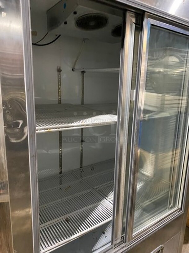 2007 Leader Commercial 2 Door Reach In Cooler Merchandiser! With View Through Doors! With Poly Coated Racks! All Stainless Steel! Model: LS48SSC SN: PQ033403 115V 60HZ 1 Phase - Image 5 of 8