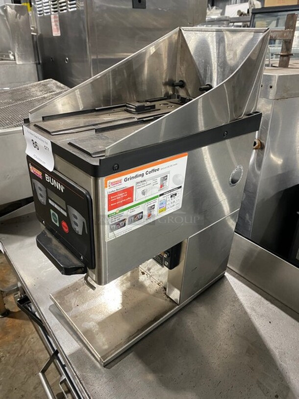 Bunn Commercial Countertop Dual Coffee Bean Grinder Machine! Stainless Steel Body! Model: MHG SN: MHG0017860 120V 60HZ 1 Phase - Image 2 of 8