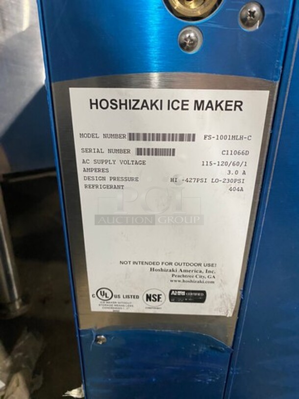 SWEET! NEW! SCRATCH-N-DENT! Hoshizaki Commercial Ice Machine Head! Stainless Steel Body! Model: FS1001MLHC SN: C11066D 115/120V 60HZ 1 Phase - Image 4 of 7
