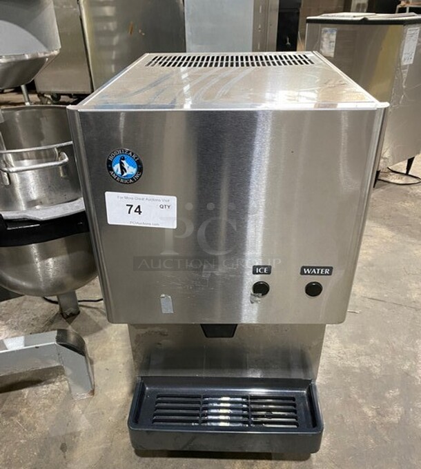 WOW! LATE Model Hoshizaki Commercial Countertop Refrigerated Ice Maker/Dispenser And Water Dispenser! All Stainless Steel! On Legs! 