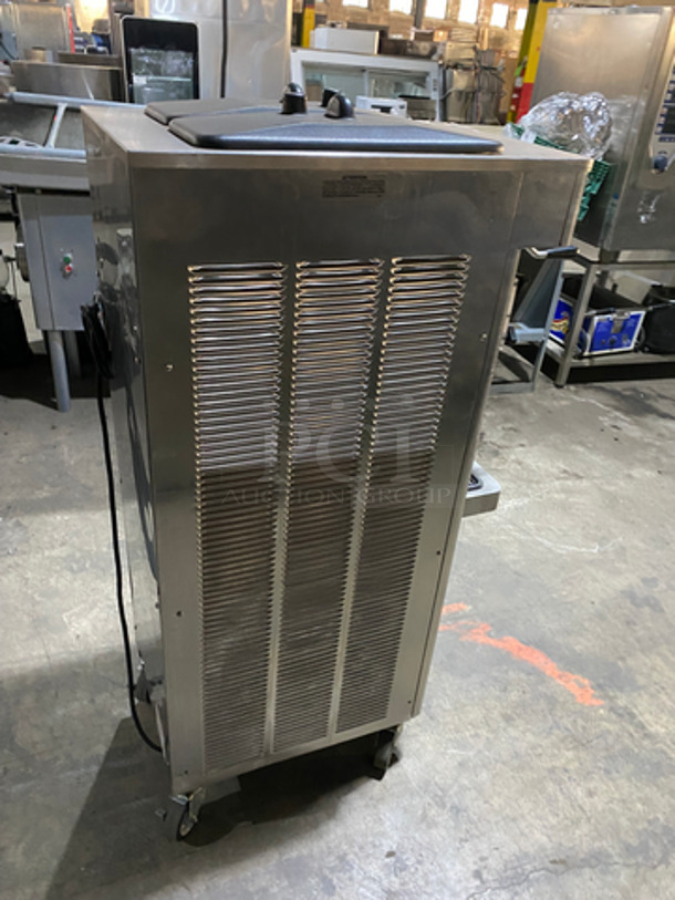 FAB! Stoelting Commercial AIR COOLED 2 Flavor Soft Serve Ice Cream/Yogurt Machine! All Stainless Steel! On Casters! Working When Removed! Model: F231309I2AD1 SN: 4208006J 208/240V 60HZ 3 Phase - Image 4 of 10