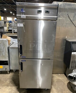 CoolTech Commercial Stainless Steel Reach In Half Cooler/Half Freezer Combo! On Casters! MODEL J2SRF-20B SN RF200505043 115V 1PH