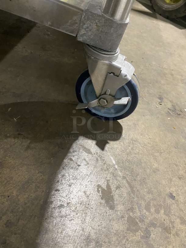 Like New! All Stainless Steel Heavy Duty Commercial Work/Prep Table! With Raised Back & Side Splashes! With Underneath Storage Space! On Casters! - Image 5 of 5