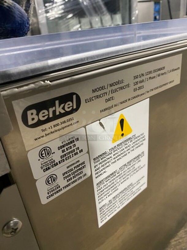 WOW! NEW! OUT OF THE BOX! LATE MODEL! 2015 Berkel Commercial Countertop Vacuum Sealer! Stainless Steel Body! Model: 350 SN: 12391EK1040439 120V 60HZ 1 Phase - Image 8 of 9