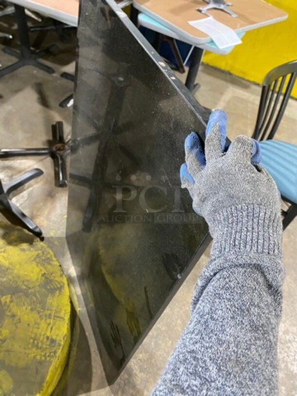 Black Rectangular Table! With Black Metal Base! 5x Your Bid! - Image 10 of 11