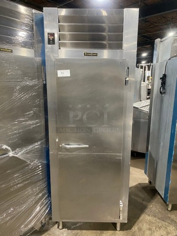 Traulsen Commercial Single Door Reach In Freezer! All Stainless Steel! On Legs! Model: RLT132WUTFHS SN: T176458L11! 115V 60HZ 1 Phase! Working When Removed! 
