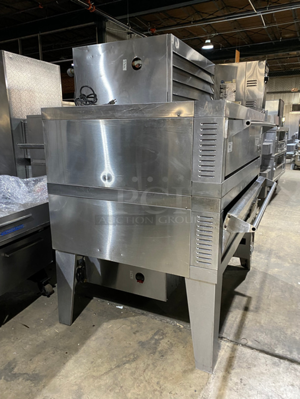 Garland Air Deck Commercial Natural Gas Powered Double Deck Pizza Oven! All Stainless Steel! On Legs! 2x Your Bid Makes One Unit! - Image 2 of 9