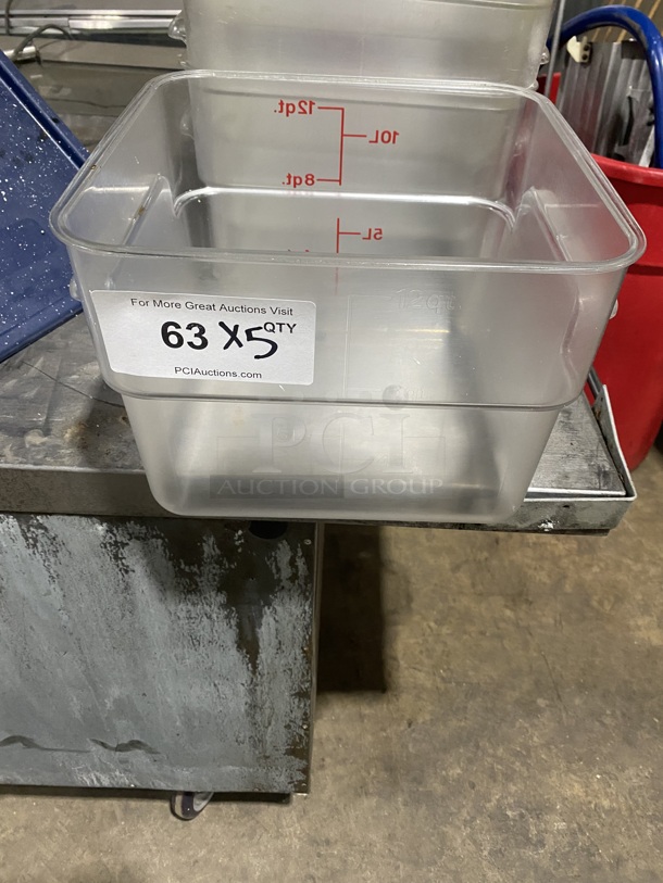 Cambro Square Food Storage Container! 5x Your Bid! MODEL 12SFSCW! - Image 4 of 5