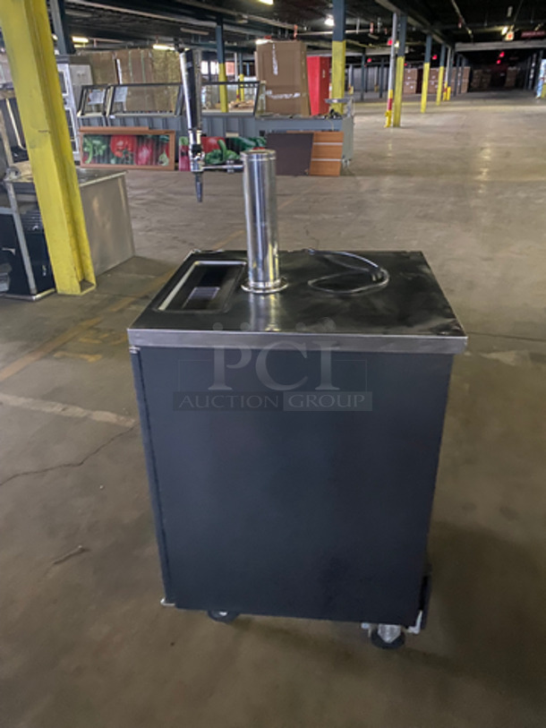 Beverage Air Commercial Refrigerated Single Tap Beer/Drink Dispenser! With Storage Area Underneath! With Poly Coated Rack! On Casters! Model: R134A SN: 4400624 115V 60HZ 1 Phase - Image 2 of 8