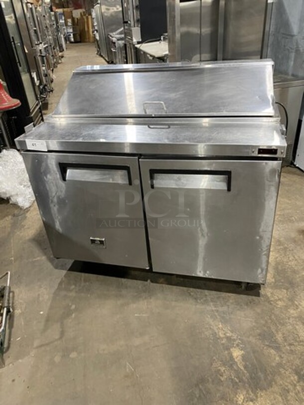 Kelvinator Commercial Refrigerated Sandwich Prep Table! With 2 Door Underneath Storage Space! Poly Coated Racks! All Stainless Steel! On Casters! Model: KCST4812 115V 60HZ 1 Phase