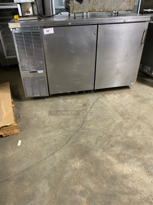 Perlick Commercial 2 Door Bar Back Cooler! Solid Stainless Steel! NOT TESTED! Model: BS60 SN: 654035 115V 60HZ 1 Phase