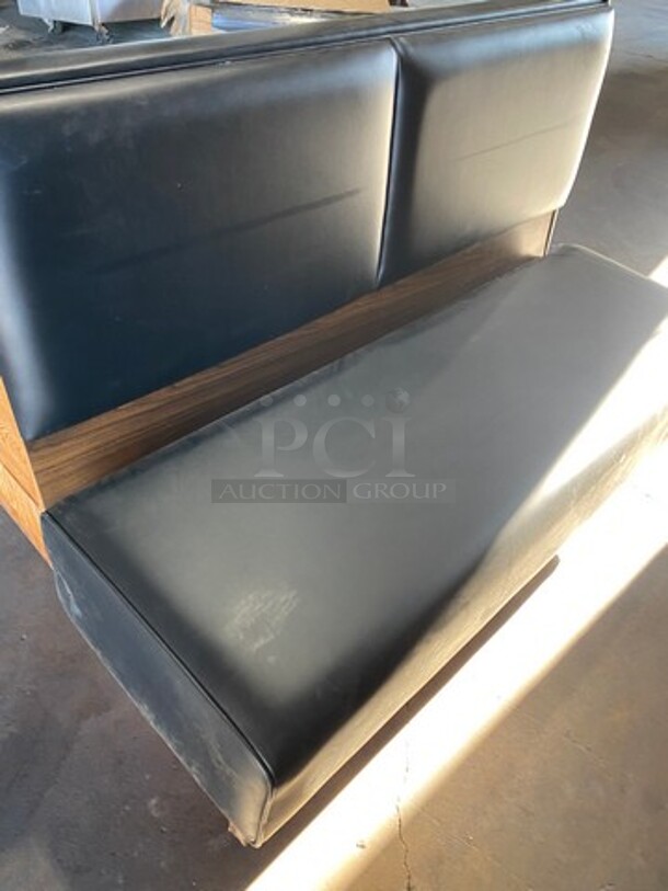 NEW! Dual Sided Black Cushioned Booth Seats! With Wooden Outline! Perfect For Center Placement! 2x Your Bid! - Image 5 of 6
