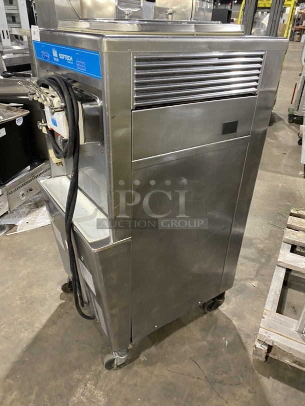 Taylor Commercial Floor Style Dual Soft Serve Ice Cream Machine! With 2 Hoppers & 3 Flavor Dispensers! All Stainless Steel! On Casters! 208/230V 3 Phase! Model: 754-33 SN:118118713! - Image 3 of 9