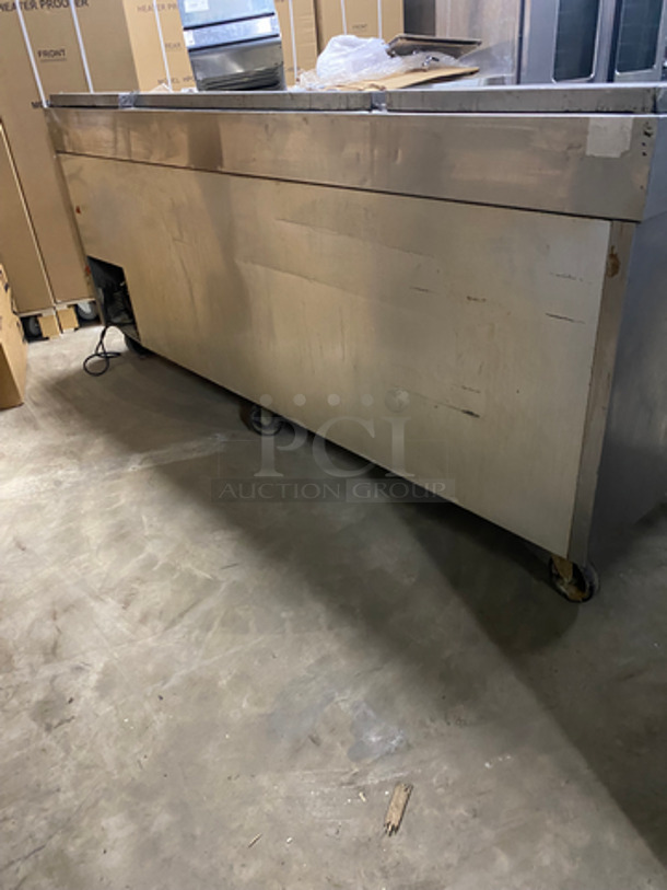 True Commercial Refrigerated 3 Door Pizza Prep Table! With Prep Pans! All Stainless Steel! On Casters! NOT TESTED! Model: TPP93 SN: 13456293 115V 60HZ 1 Phase - Image 3 of 10