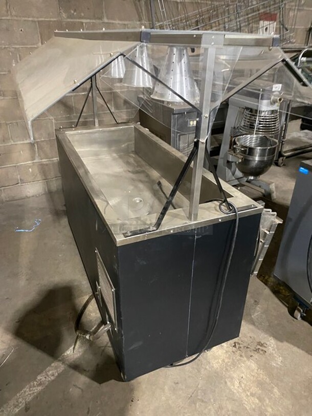 Vollrath Commercial Refrigerated Food Serving Station Counter/ Cold Pan! With Sneeze Guard! With Lowering Prep Line! Stainless Steel Body! On Casters! Model: R3871660 SN: B31500809205001 120V 60HZ 1 PH - Image 3 of 9