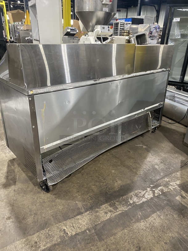 True Commercial Refrigerated Mega Top Sandwich Prep Table! With 3 Door Refrigerated Storage Space Underneath! All Stainless Steel! On Casters! Model TSSU-72-18 Serial 1-4477571! 115V 1 Phase! - Image 3 of 9