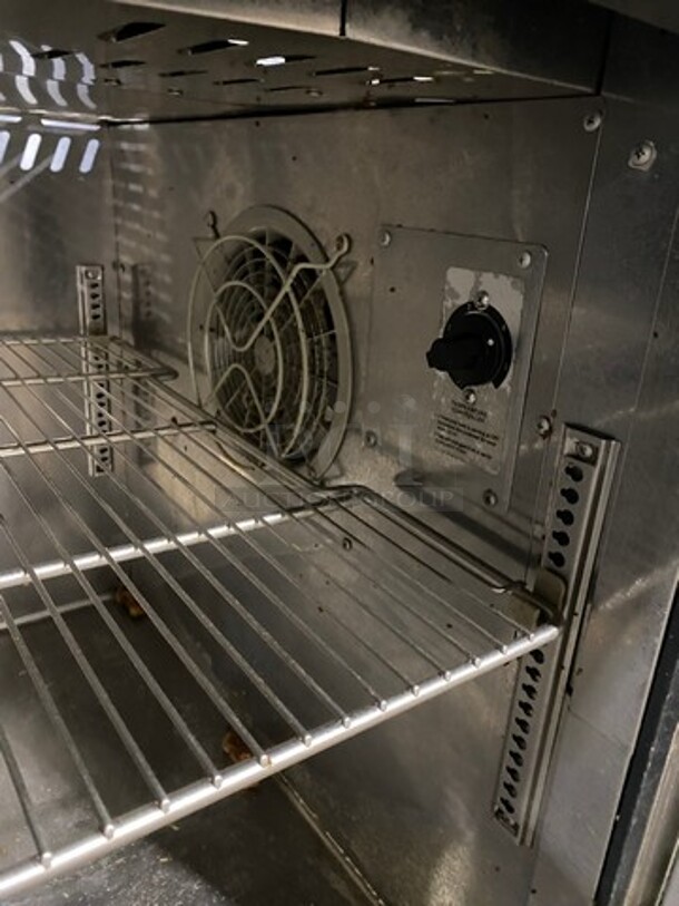 NICE! Turbo Air Commercial Refrigerated Pizza Prep Table! With Commercial Cutting Board! With Single Door Storage Space! Poly Coated Rack! All Stainless Steel! On Casters! Model: TPR44SD SN: TP4RA0100B 115V 60HZ 1 Phase - Image 6 of 10