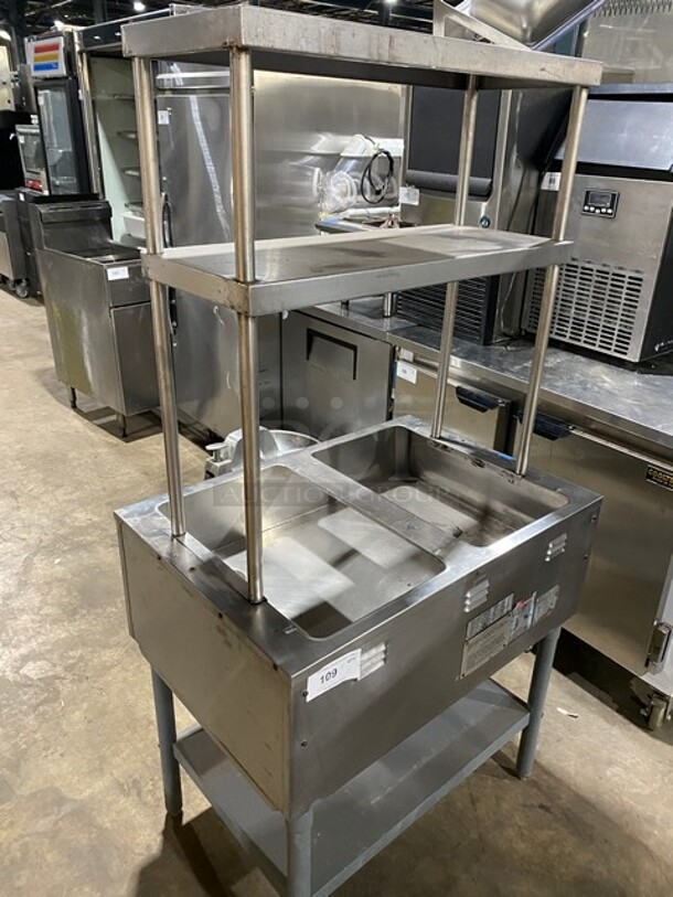Eagle Group Stainless Steel Natural Gas Powered 2 Pans Steam Table! With Double Overhead Shelf! - Image 2 of 10