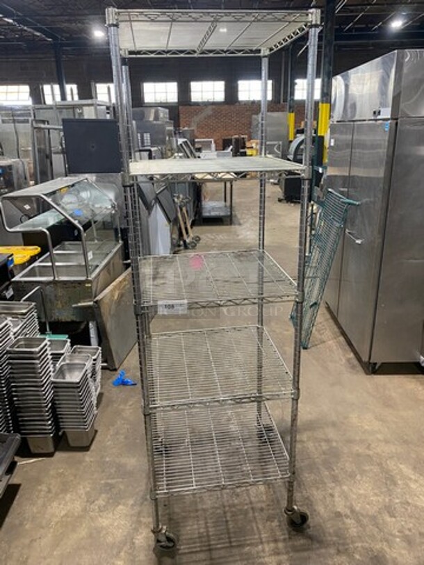 Metro Commercial Metal 5 Tier Shelf! On Casters! BUYER MUST DISMANTLE! PCI CANNOT DISMANTLE FOR SHIPPING! PLEASE CONSIDER FREIGHT CHARGES! - Image 1 of 5