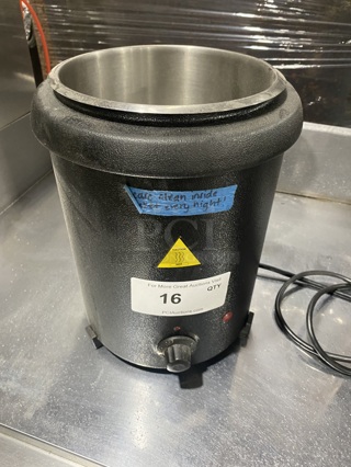 NICE! Glenray Model 1026011 Metal Commercial Countertop Soup Kettle Food Warmer! Eletric Powered! 120 Volts, 1 Phase! SN: E35018112744