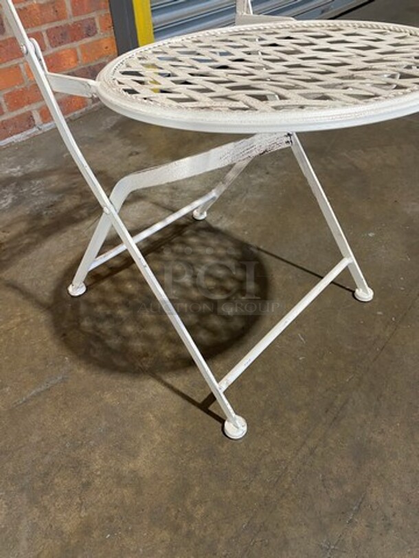 White Metal Foldable Patio Chairs! 10x Your Bid! - Image 5 of 5