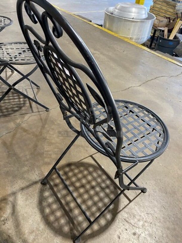 Black Metal Foldable Patio Chairs! 10x Your Bid! - Image 4 of 6