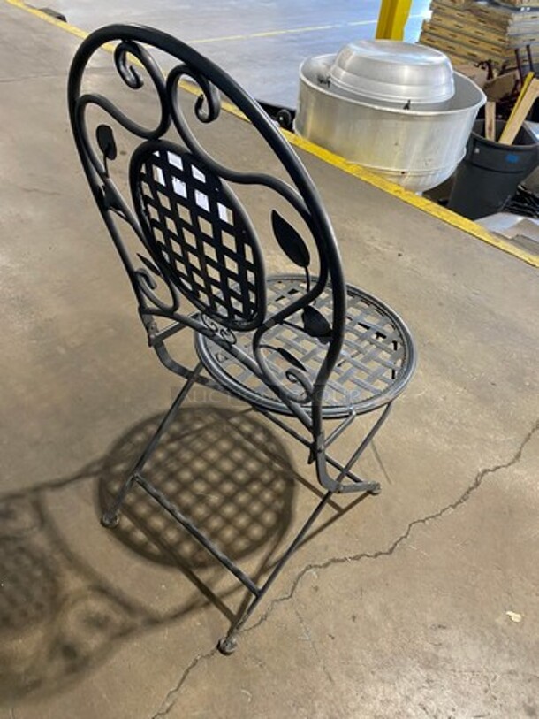 Black Metal Foldable Patio Chairs! 10x Your Bid! - Image 4 of 7