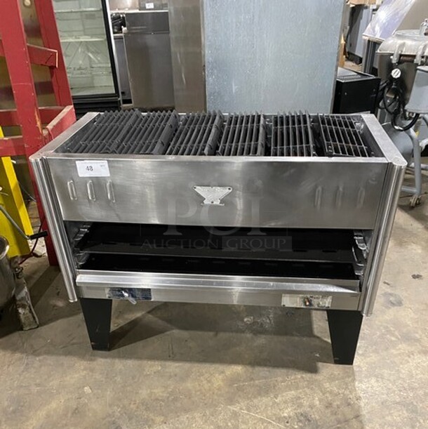 Bakers Pride Commercial Gas Powered Char Broiler Grill! All Stainless Steel! On Legs!