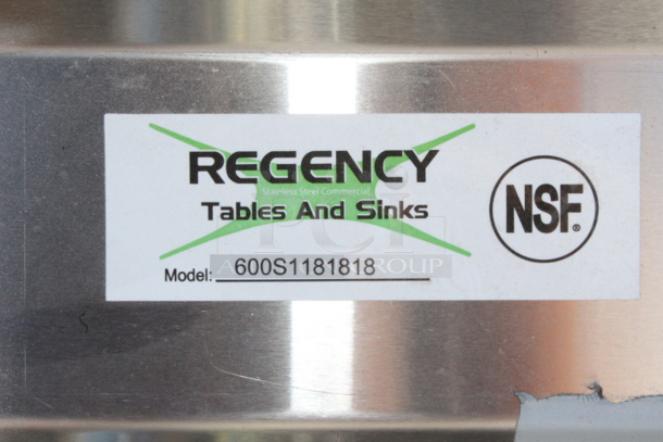 BRAND NEW SCRATCH & DENT! Regency 600S1181818 23" 16-Gauge Stainless Steel One Compartment Commercial Sink with Stainless Steel Legs, without Drainboard - 18" x 18" x 14" Bowl - Image 7 of 7