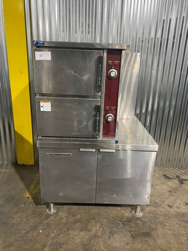 Southbend Commercial Natural Gas Powered Double Deck Convection Steamer! All Stainless Steel! Model GCX2S36 Serial 903583KK0895! 115V 1Phase! On Legs! GOES WELL WITH LOT #46!!!