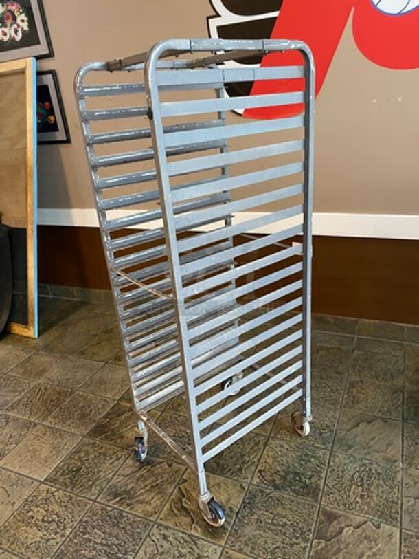 Metal Commercial Pan Transport Rack! On Casters! - Image 3 of 4