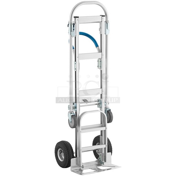 BRAND NEW SCRATCH AND DENT! Lavex 257HS1018 750 lb. 2-in-1 Convertible Hand Truck with Nose Plate and Pneumatic Wheels - Image 1 of 2