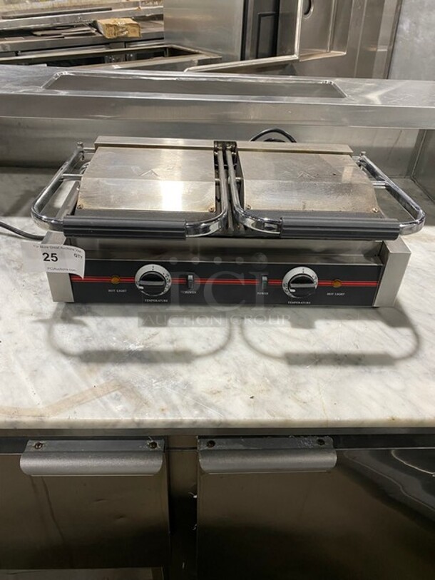 Cookline! Stainless Steel!  Dual Panini Press MN:PG2SA 120V! 60HZ! - Image 1 of 7