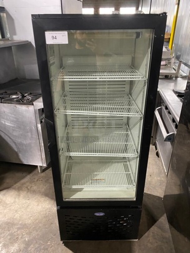 Carrier Commercial Single Door Reach In Refrigerator Merchandiser! With View Through Door! With Poly Coated Racks! Model: MC3000 SN: 1908X55666 120V 60HZ 1 Phase - Image 1 of 7