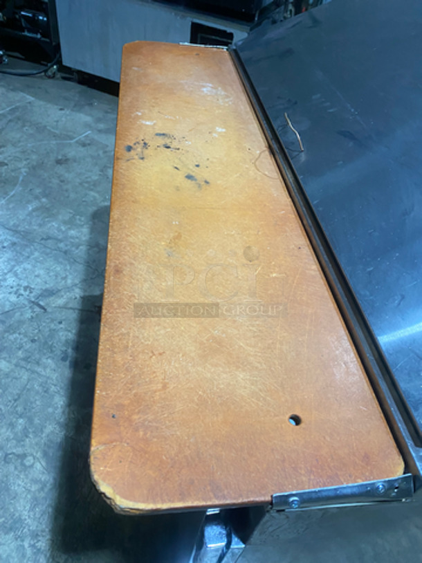 Leader Commercial Refrigerated Sandwich/Salad Prep Table! With Wooden Cutting Board! With 2 Door Storage Space Underneath! With Poly Coated Rack! All Stainless Steel! On Casters! Model: LM48 SN: GZ12M0807B 115V 60HZ 1 Phase - Image 8 of 9