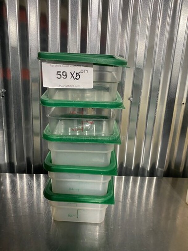Cambro Food Measuring Bins! With Lids! 5 X Your Bid! - Image 1 of 7