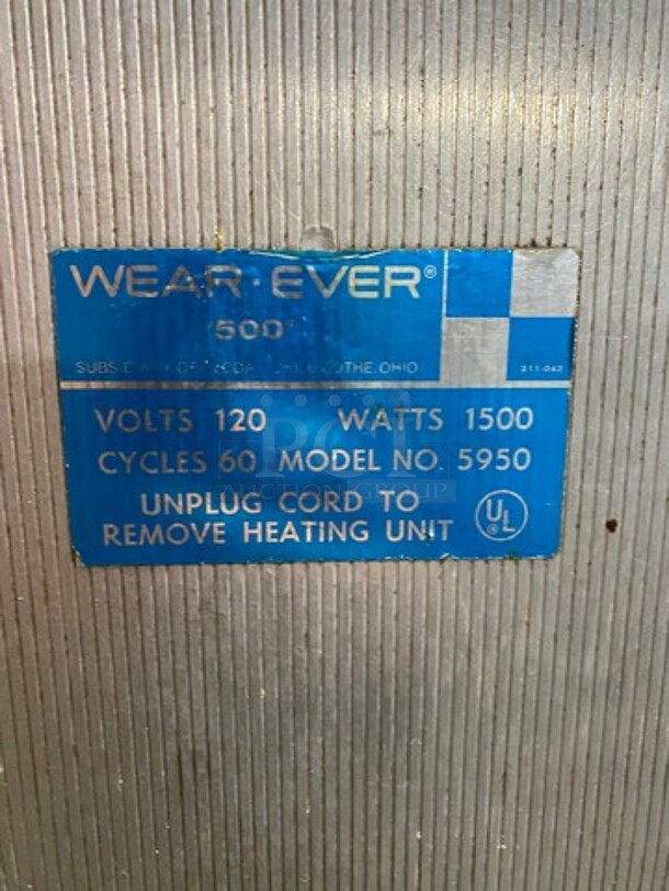 Wear Ever Commercial Warmer/ Proofer Cabinet! Holds Full Size Trays! All Stainless Steel! Model: 5950 - Image 6 of 7