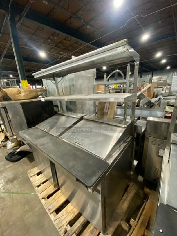 Continental Commercial Refrigerated Sandwich Prep Table! With Double Over Head Shelf! With 2 Door Underneath Storage Space! All Stainless Steel! Model: SW6024M SN: 15713729 115V 60HZ 1 Phase - Image 2 of 11